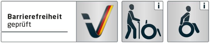 Logo Barrierefreiheit geprüft.