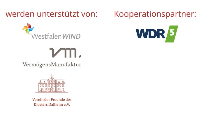 Logos von Westalenwind, der VermögensManufaktur, dem Verein der Freunde und von WDR5
