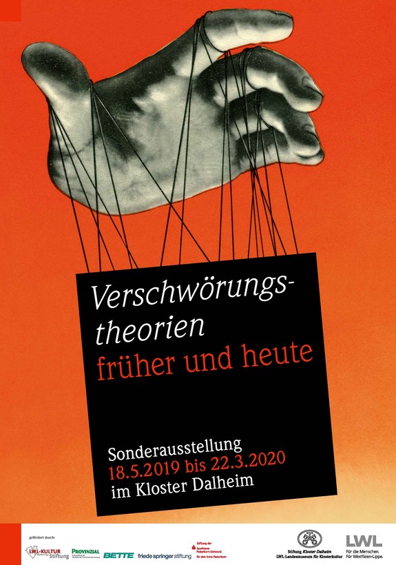 Ausstellungsplakat zu "Verschwörungstheorien - früher und heute" (2019).