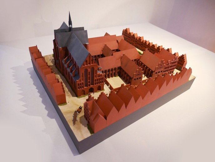Modell des ehemaligen Franziskanerklosters St. Katharinen in Lübeck (© IMModelle Ulrich Haselhuhn)