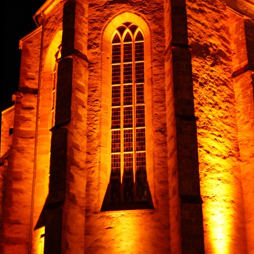 Ein Ausschnitt der beleuchteten Klosterkirche.