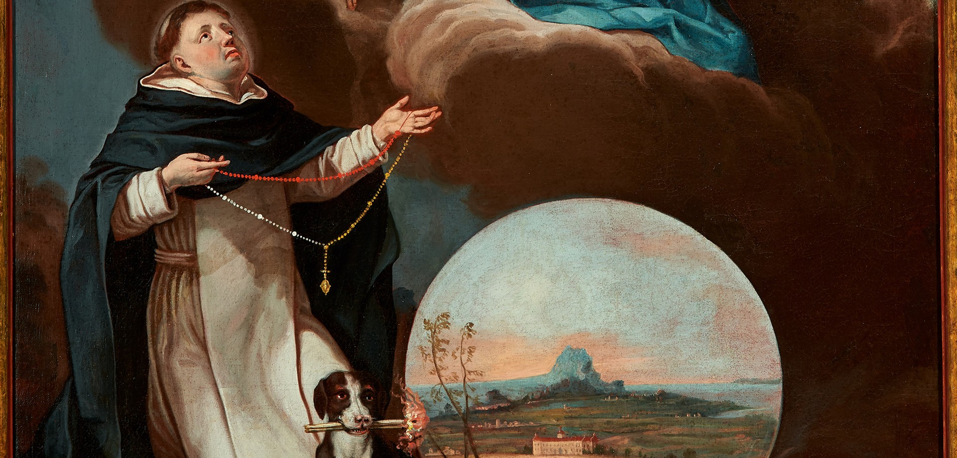 Ausschnitt aus dem Gemälde des heiligen Domenikus, unbkannter Maler, um 1700